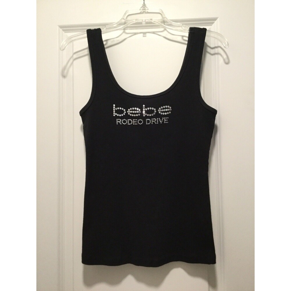 bebe Black Tank Top Rodeo Drive Size L